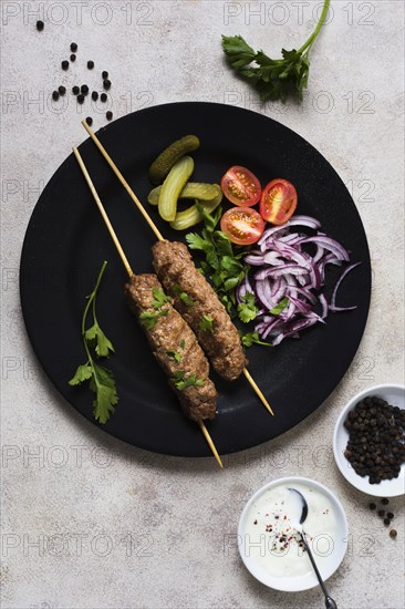 Delicious arabic fast food skewers