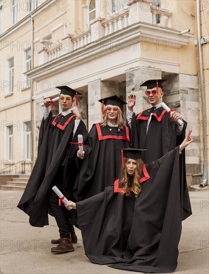 Friends taking s graduation