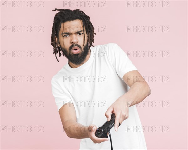 Front view man with controller