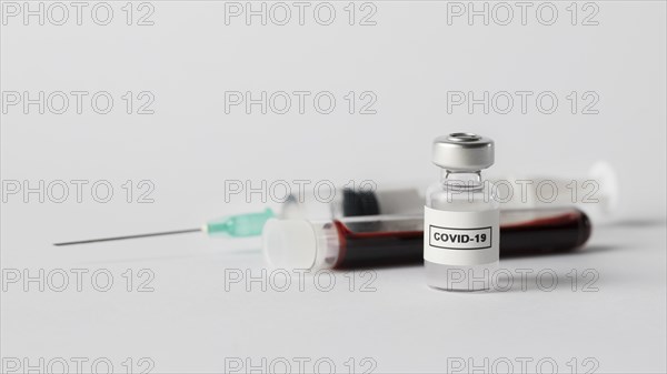 Front view vaccine elements blood sample