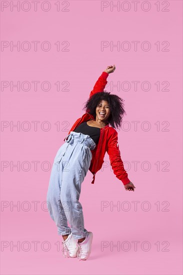 Happy young woman jumping 11