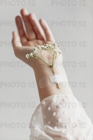 Lovely flowers taped hand