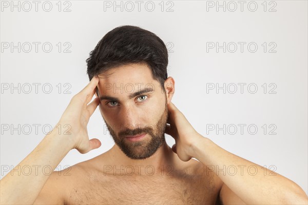 Man posing after shower