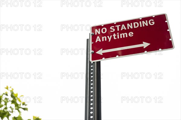 No standing street sign closeup