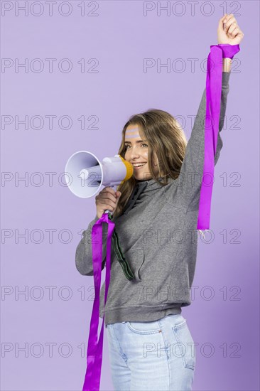 Portrait female activist protesting