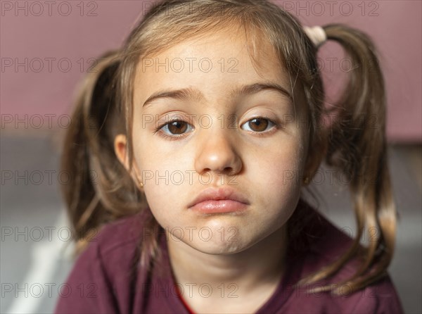 Portrait little girl upset