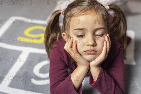 Portrait little girl upset 2