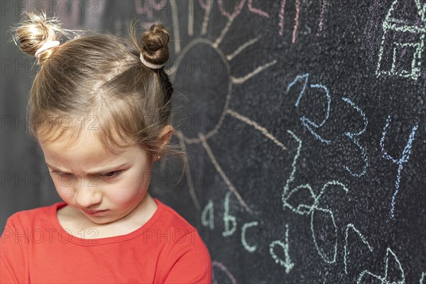 Portrait little girl upset 4