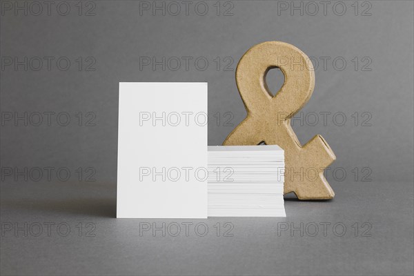 Stationery concept with business cards front ampersand