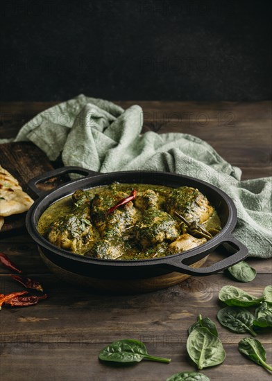 Tasty pakistani dish high angle