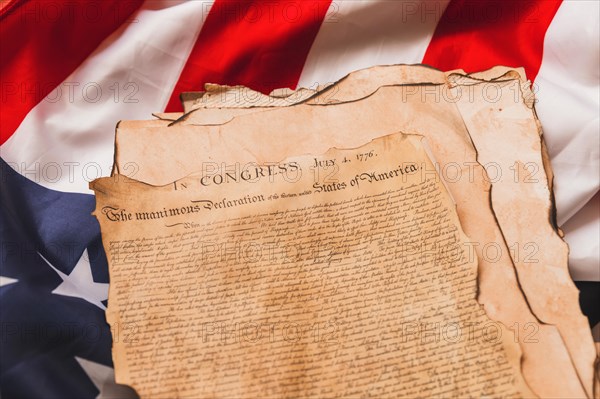 Usa independence day concept with old declaration