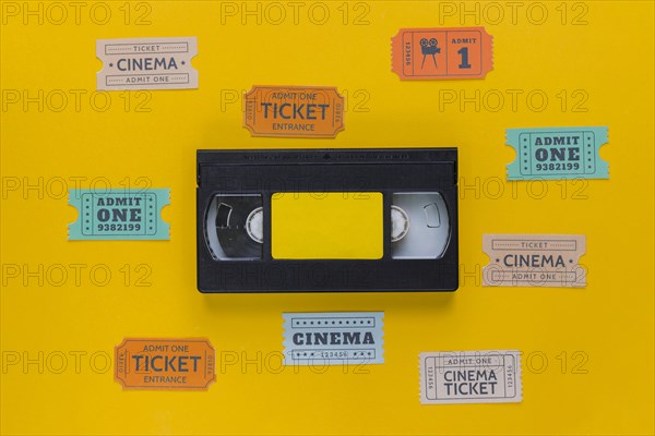 Videotape with cinema tickets