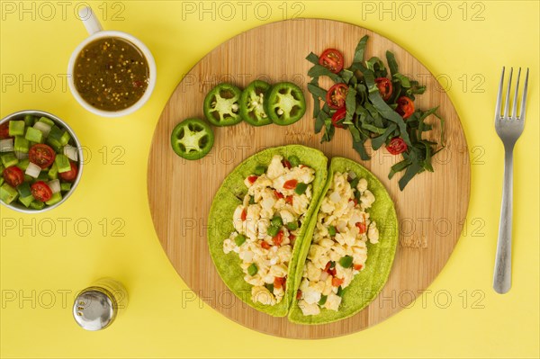 View delicious vegetarian taco