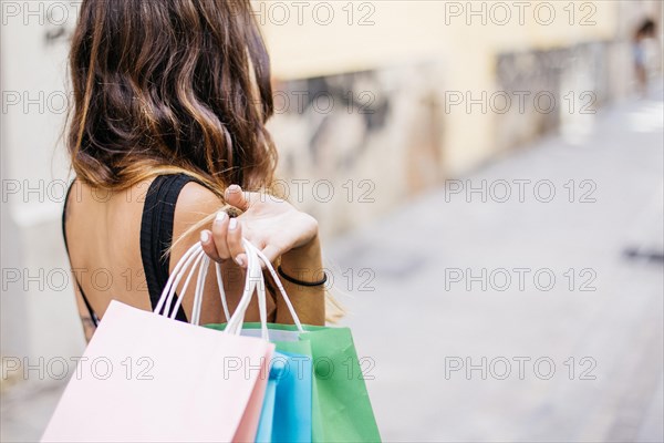 Woman holding paper bags