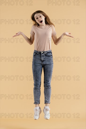 Young female model jumping 4