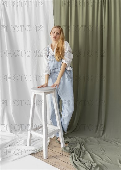 Beautiful young female wearing jumpsuit 9
