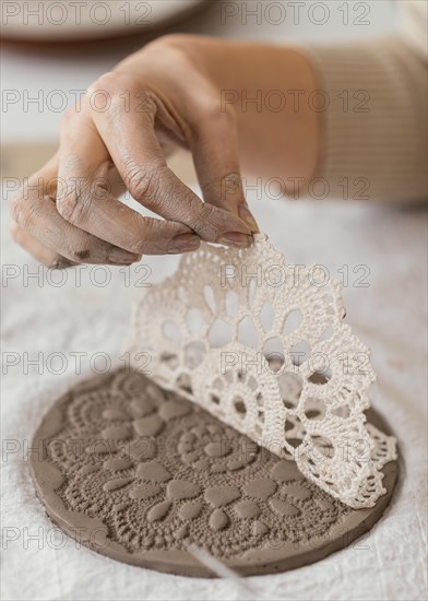 Close up hand holding pattern