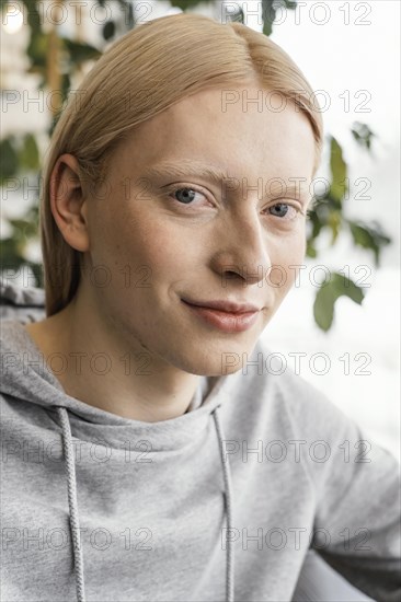 Close up woman posing indoors