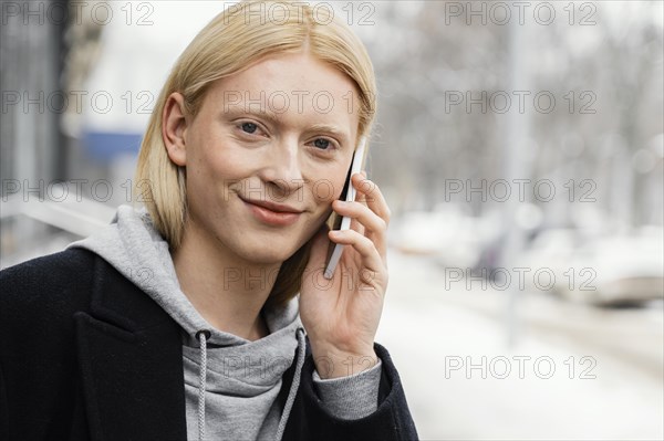 Close up woman talking phone 3