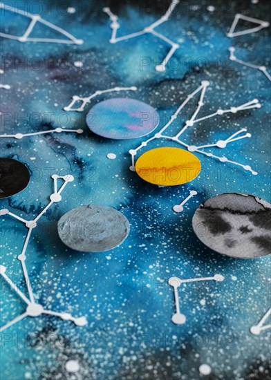 Creative paper planets composition 3