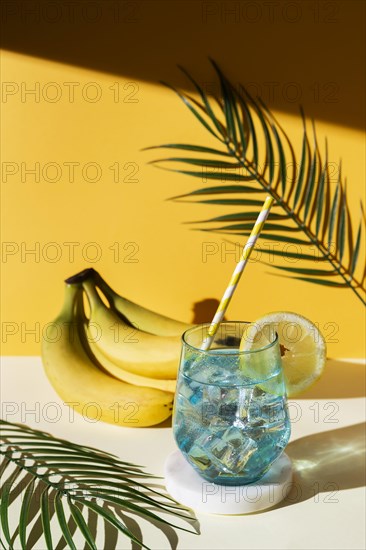 High angle drink bananas arrangement