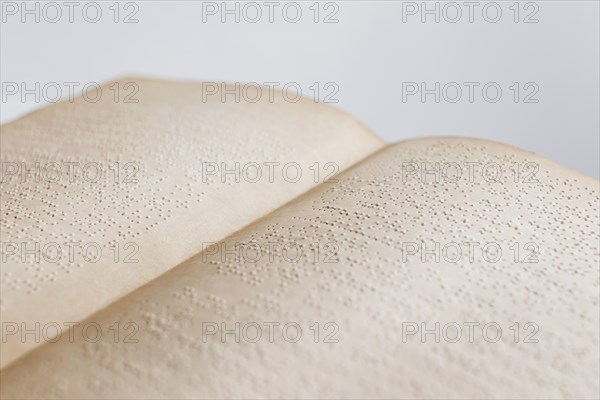 High angle old braille book