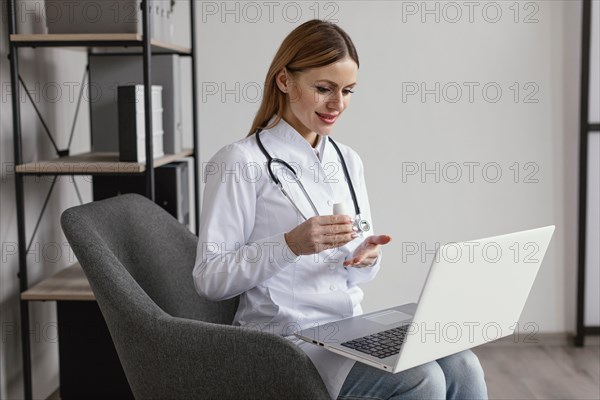 Medium shot doctor sitting chair