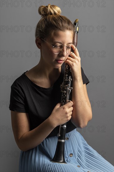 Passionate musician celebrating jazz day event