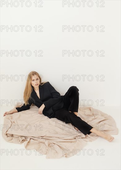 Portrait beautiful young female wearing formal suit 7