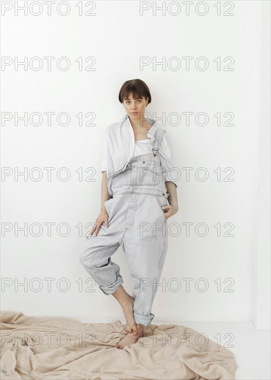 Portrait beautiful young female wearing jumpsuit 4