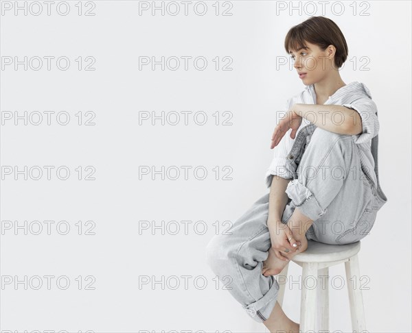 Portrait beautiful young female wearing jumpsuit 6