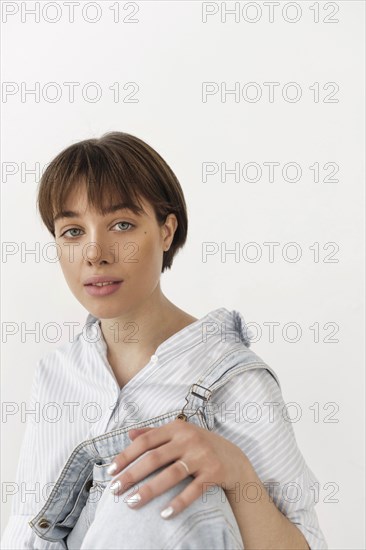 Portrait beautiful young female wearing jumpsuit 7