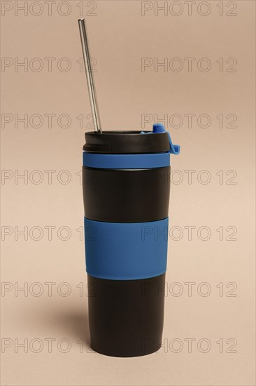 Reusable thermos with straw