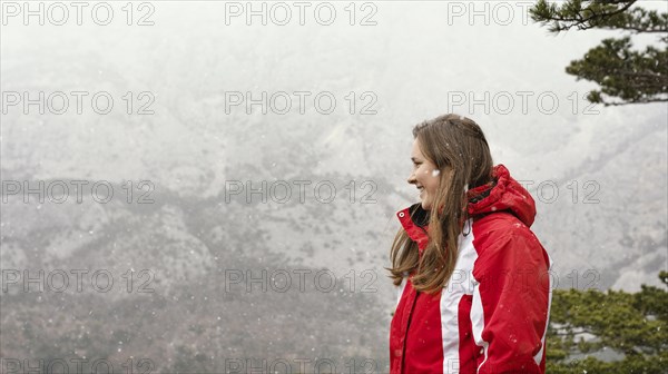 Side view woman nature