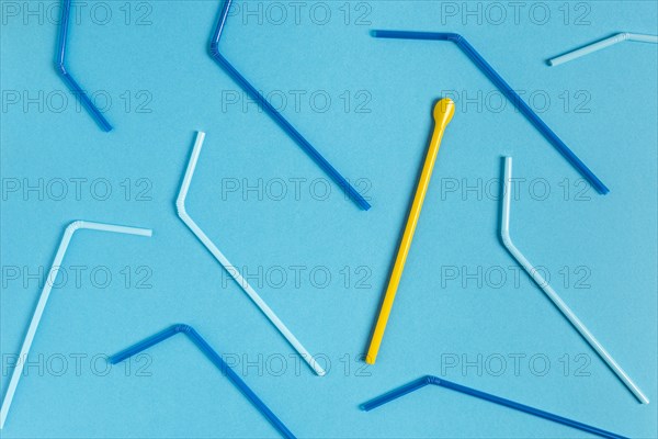 Top view colorful plastic straw collection 2