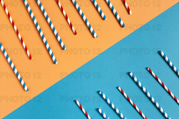 Top view colorful plastic straw collection 3