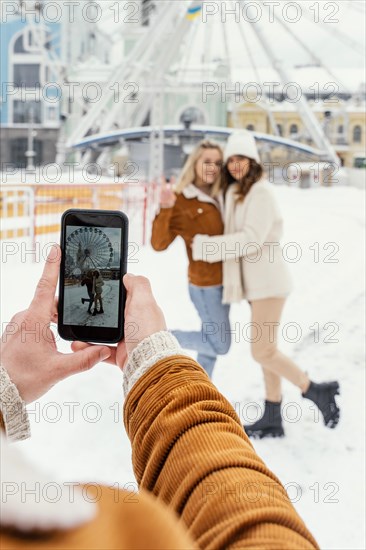 Young friends outdoor taking s