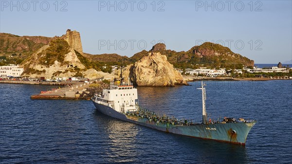 Supply ship at anchor