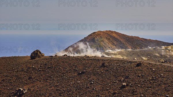 Red lava hill