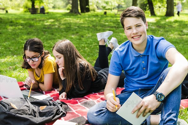 Studying posing park