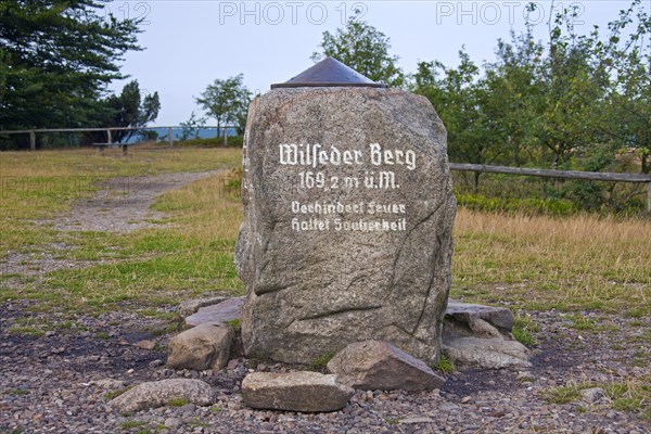 Stone on the summit of Mount Wilseder