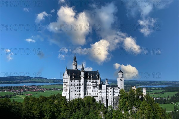 Neuschwanstein Castle in the Bavarian Allgaeu region near Fuessen