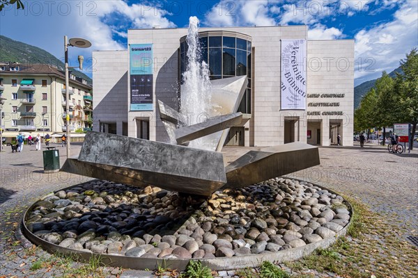 Fountain in front of the Bolzano Municipal Theatre