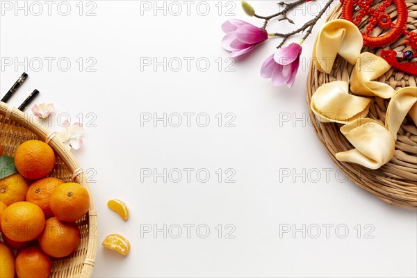 Tangerines fortune cookies chinese new year