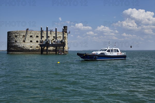 Fort Boyard fortress and ship at Ile-d'Aix