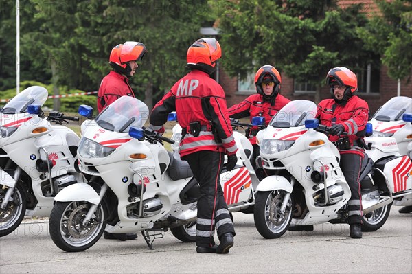 Motorcycles and Military Police of the Belgian army