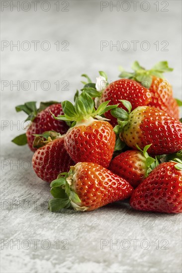 High angle delicious fresh strawberries