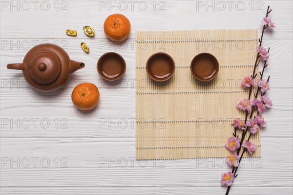 Tea set sakura branch