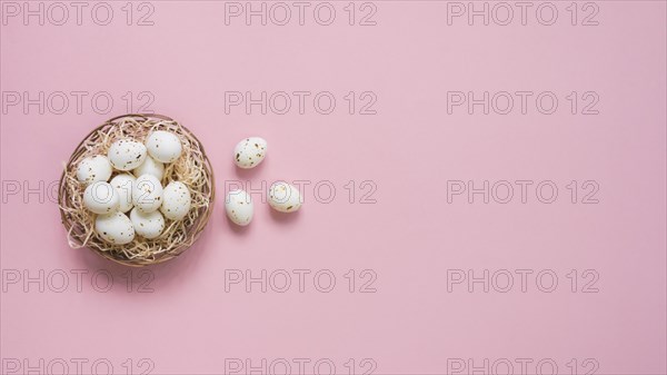 White eggs nest table