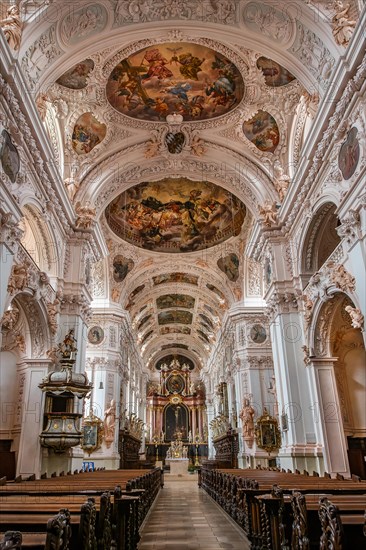 Interior of the baroque collegiate basilica